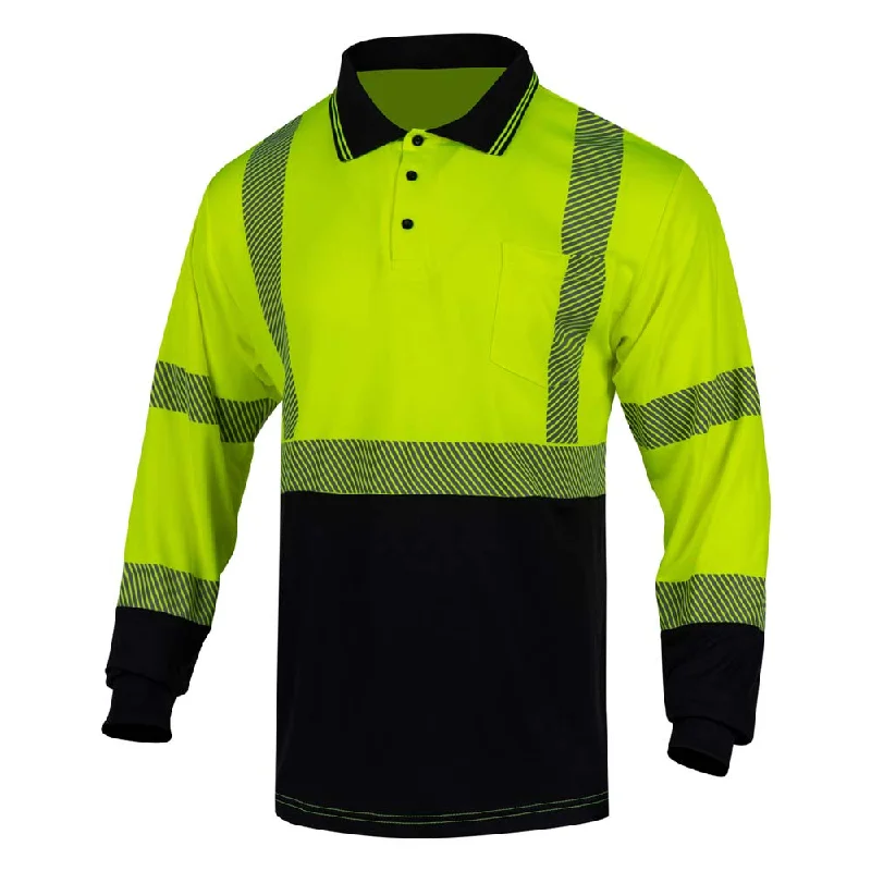 Hi Viz Class 3 Long Sleeve Safety Yellow Polo Shirts