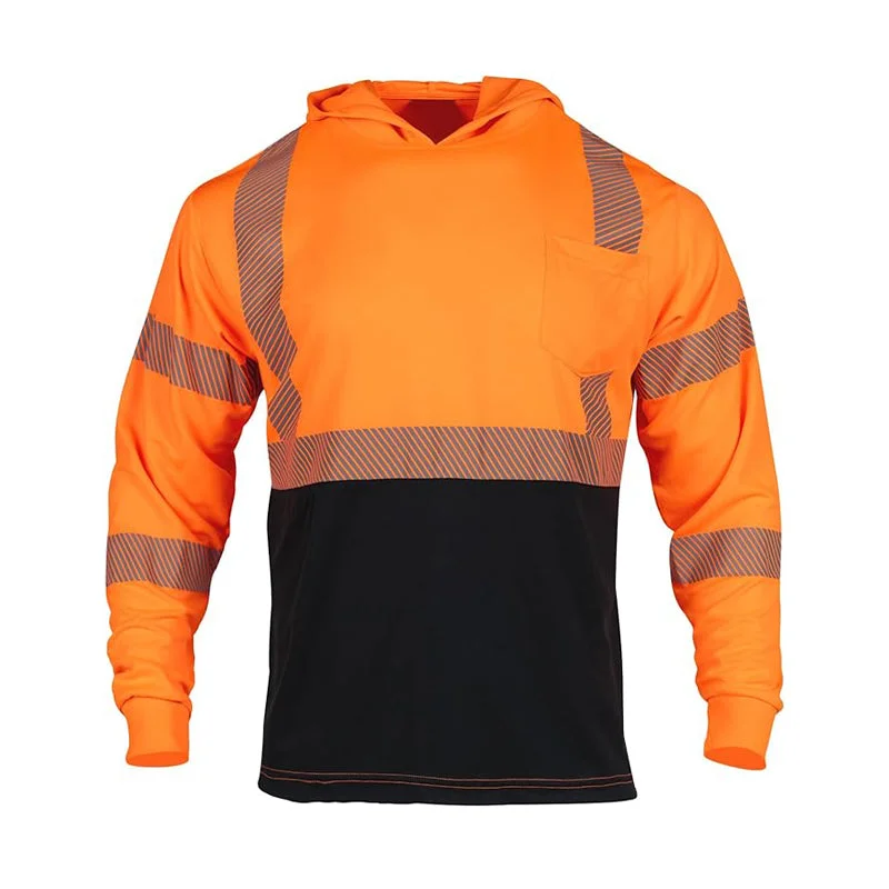 T004-1 High Visibility Class 3 Long Sleeve Safety Shirt with Hood