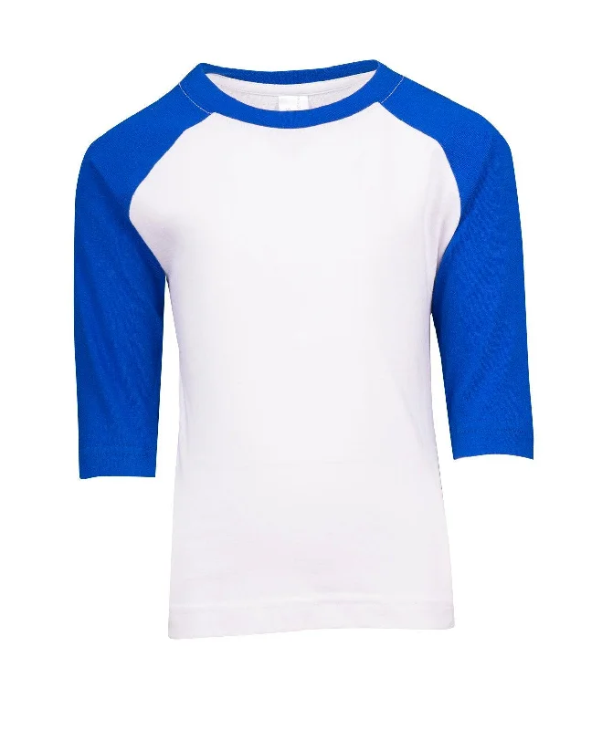 Kids 3/4 Raglan Sleeve T-Shirt - White/Royal