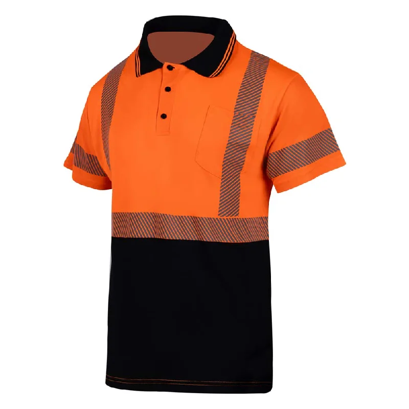 T021 Orange High Visibility Two-Tone Birdseye Class 2 Safety T Shirts