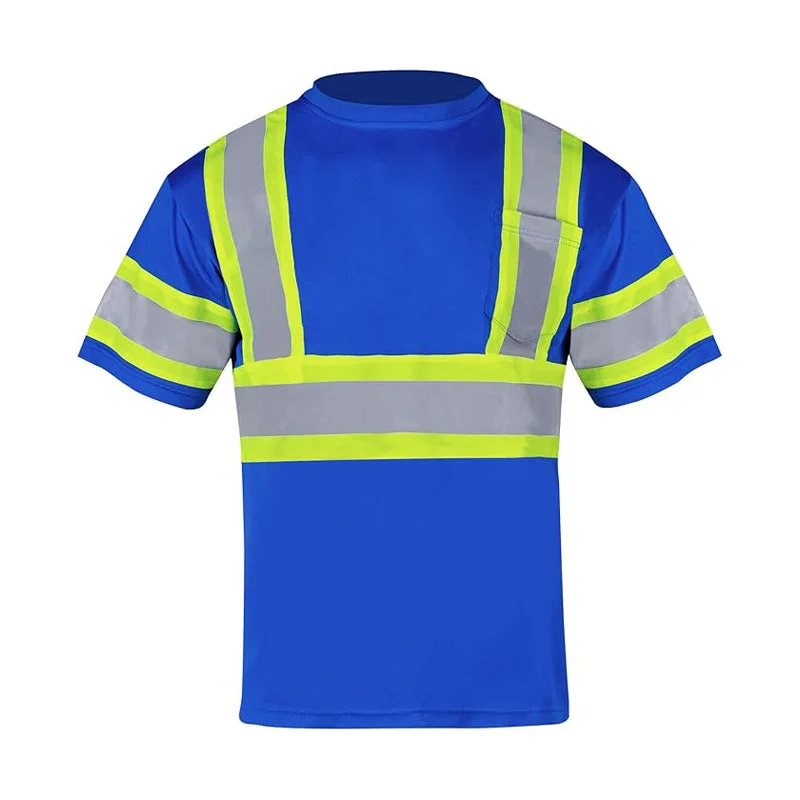 T001 Reflective Short Sleeve Work Safety Shirts Hi Vis Construction Men's Shirt