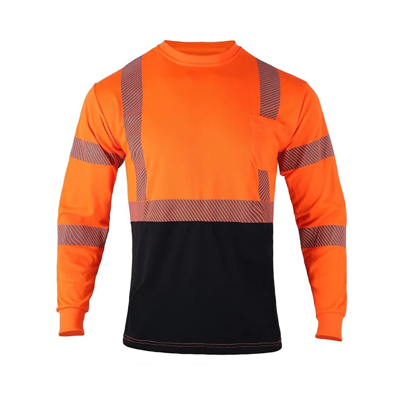 T004 Hi Vis Class 3 Pocket Reflective Long Sleeve Work Shirt