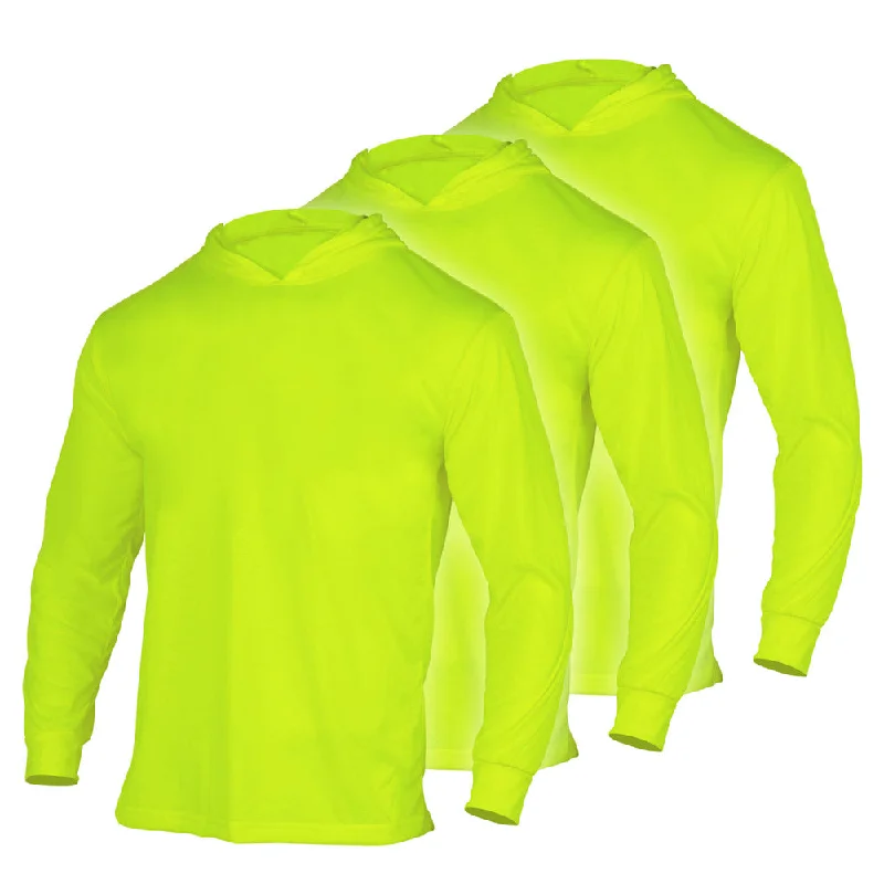 T015 3 Pack Outdoor Sun Protection Long Sleeve Shirt With Hood