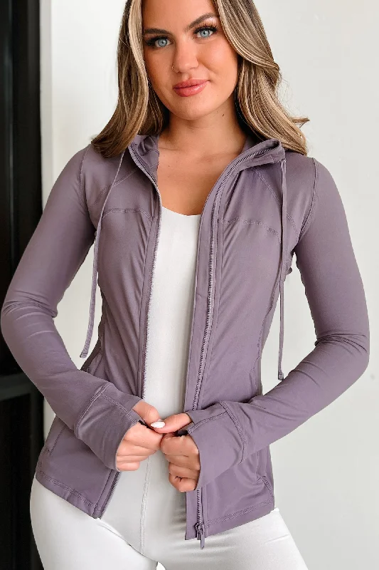 Ready, Set, Move Hooded Athletic Jacket (Frosted Mulberry)