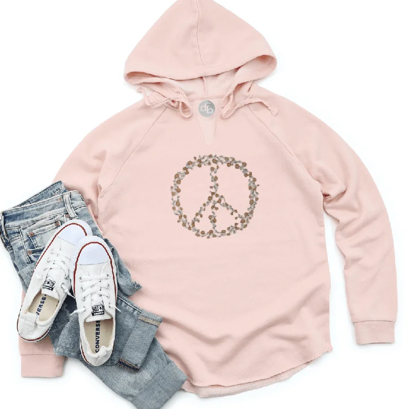 Boho Floral Peace Sign Inspirational Hoodie