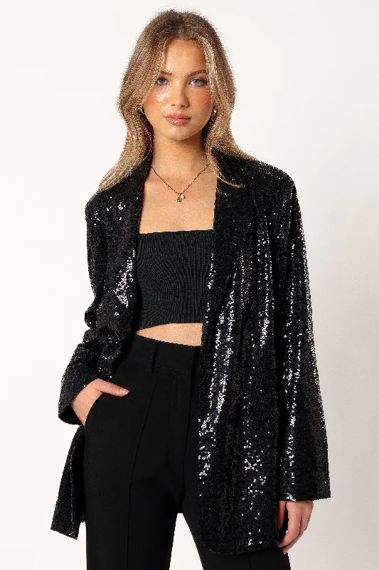 Delaney Sequin Blazer - Black