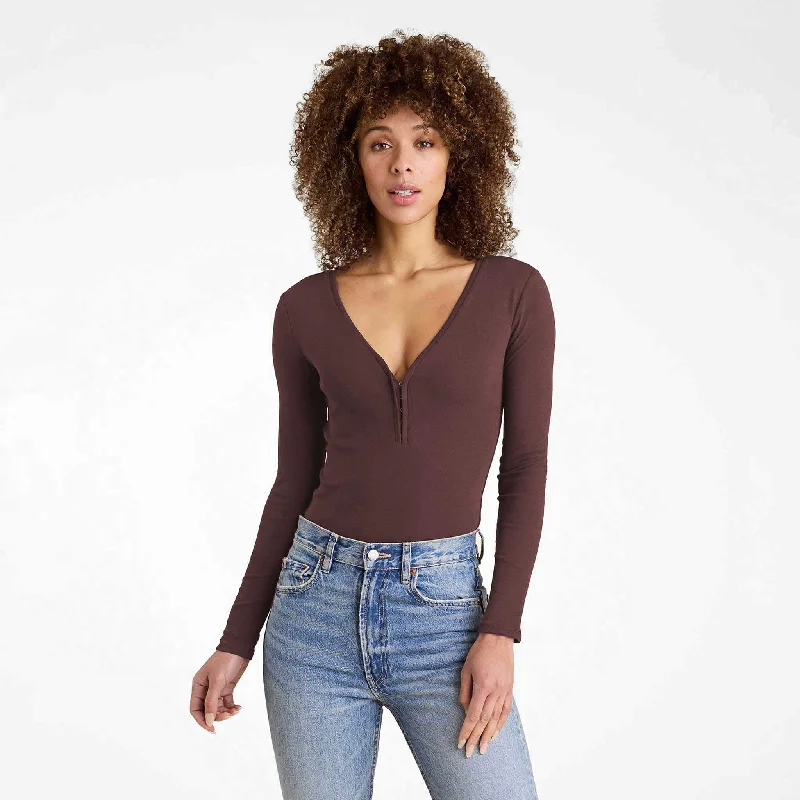 Hook & Eye Bodysuit | Coffee