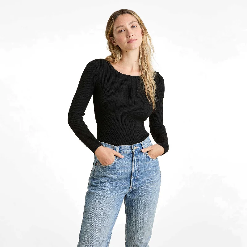 Crewneck Sweater Bodysuit | Black