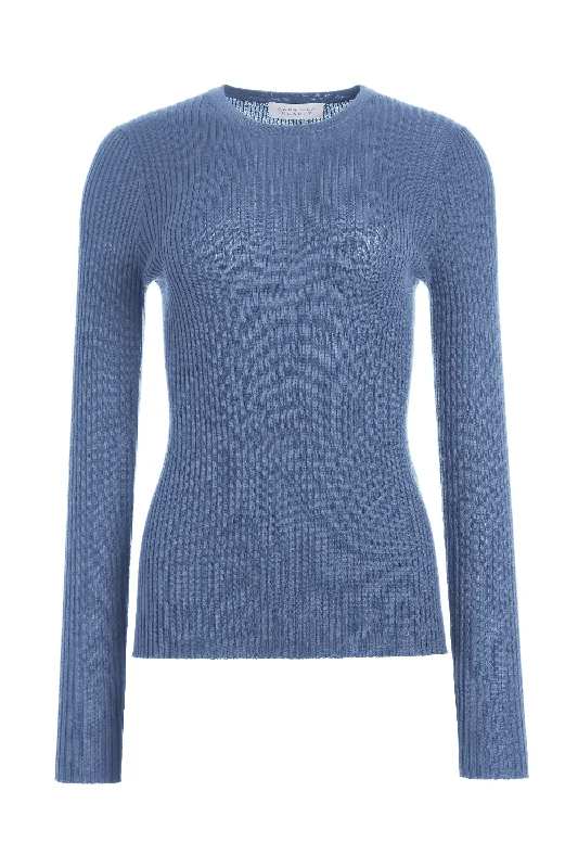 Browning Knit Sweater in Denim Blue Cashmere Silk