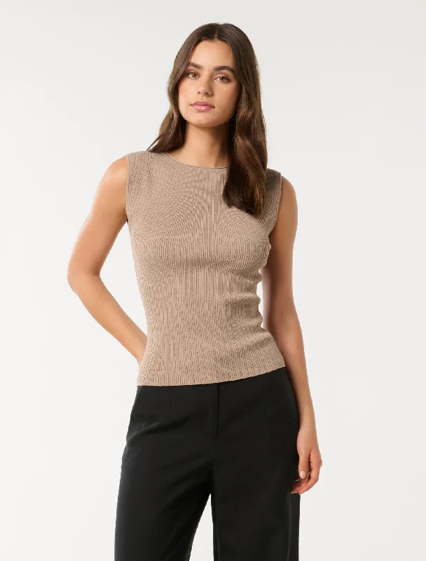 Lottie Crew Neck Knit Tank Top