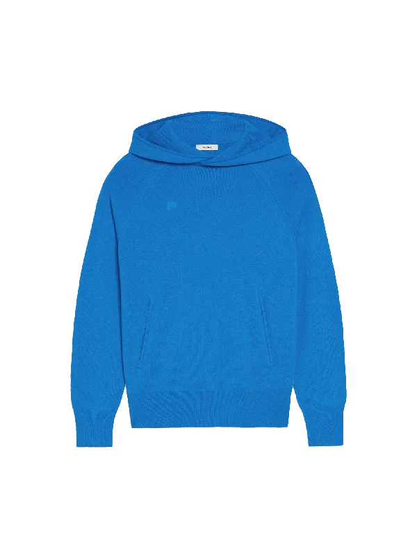 Womens Recycled Cashmere Hoodie—cerulean blue