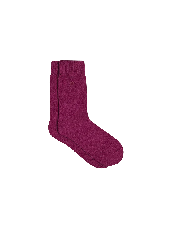 Womens Recycled Cashmere Socks—plum purple