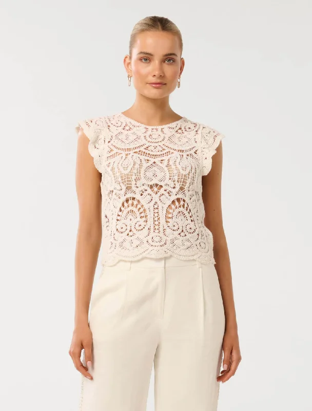 Zara Frill Crochet Top