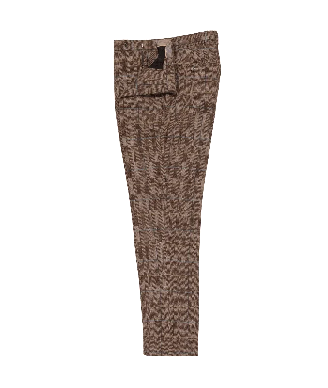 Checked Suit Trousers - Brown