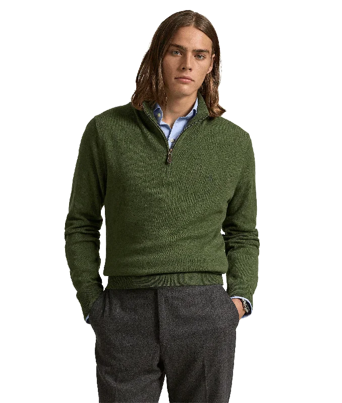 Wool Quarter-zip Sweater - Green