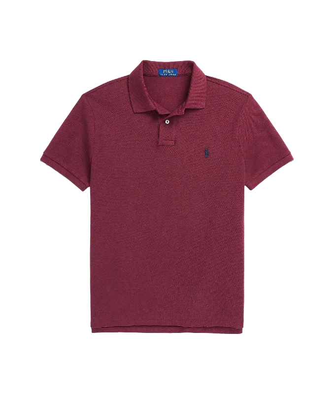 Custom Slim Fit Mesh Polo Shirt - Red