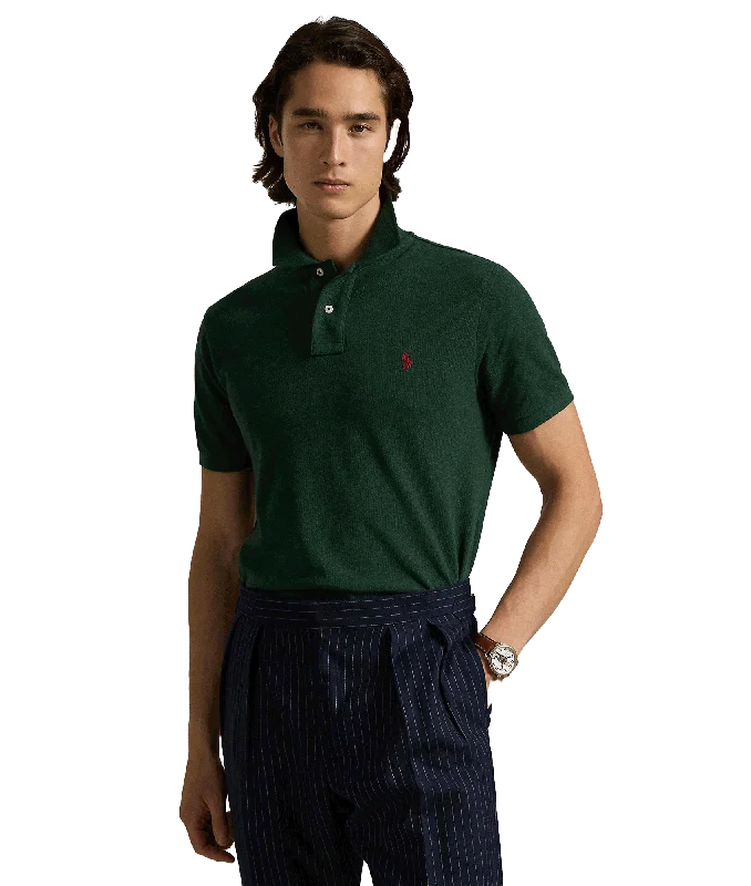 Custom Slim Fit Mesh Polo Shirt - Green