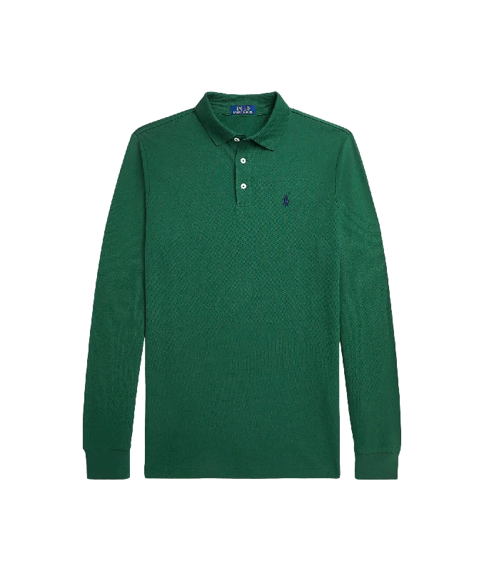 Custom Slim Fit Stretch Mesh Polo Shirt - Green