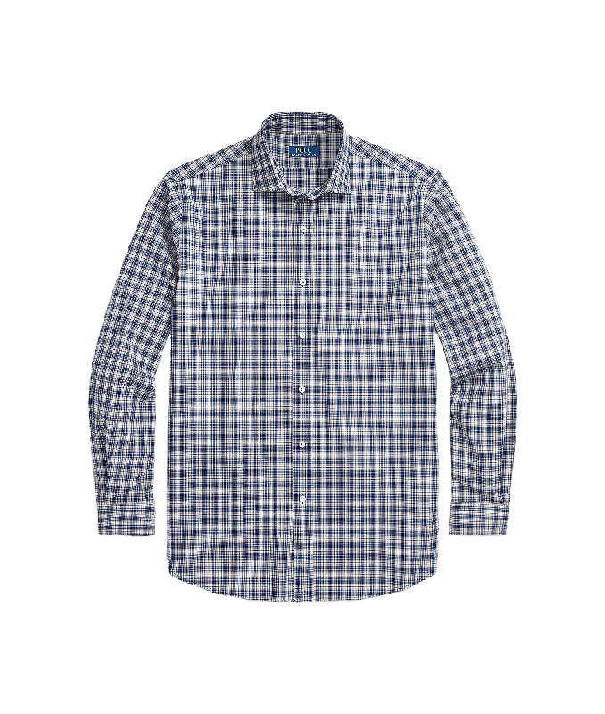 Custom Fit Plaid Stretch Poplin Shirt - Multi