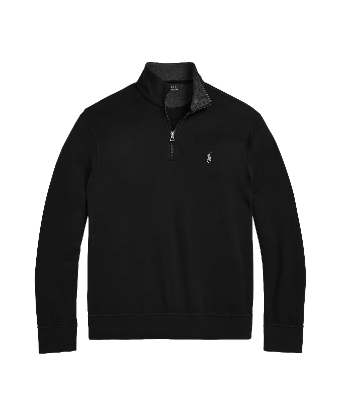 Luxury Jersey Quarter-zip Pullover - Black