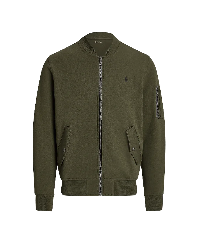 Double Knit Bomber Jacket - Green