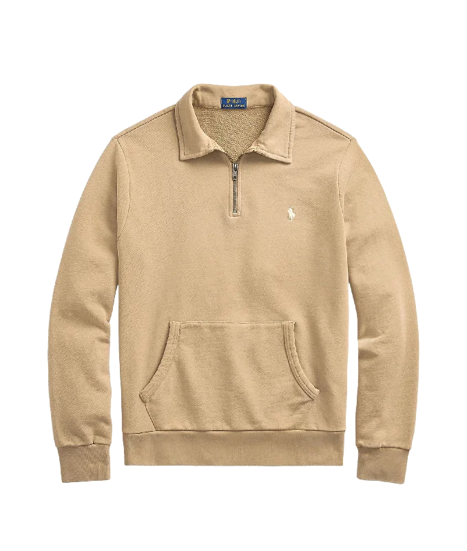 Loopback Fleece Quarter-zip Sweatshirt - Beige