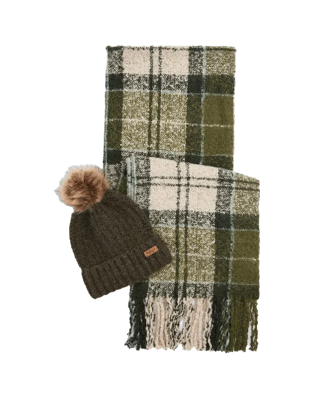 Saltburn Beanie & Tartan Scarf Gift Set - Multi