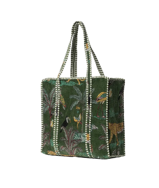 Ultimate Velvet Jungle Tote - Green