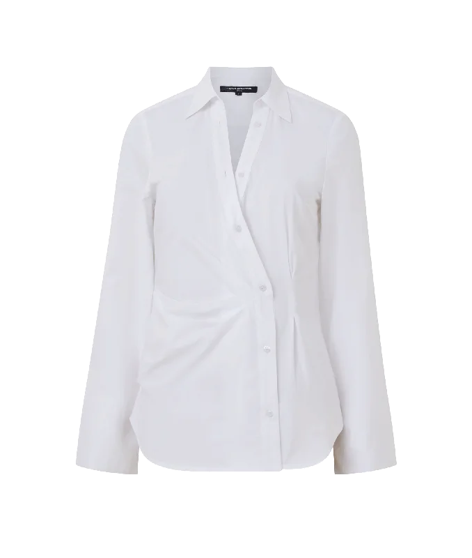 Isabelle Poplin Asymmetric Shirt - White