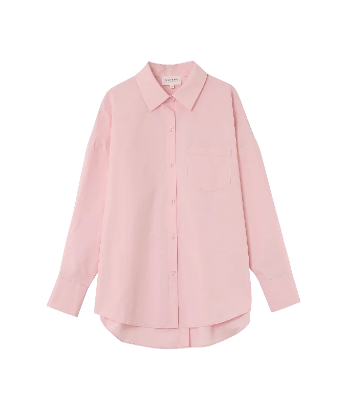 Nesrine Oversized Cotton Shirt - Pink