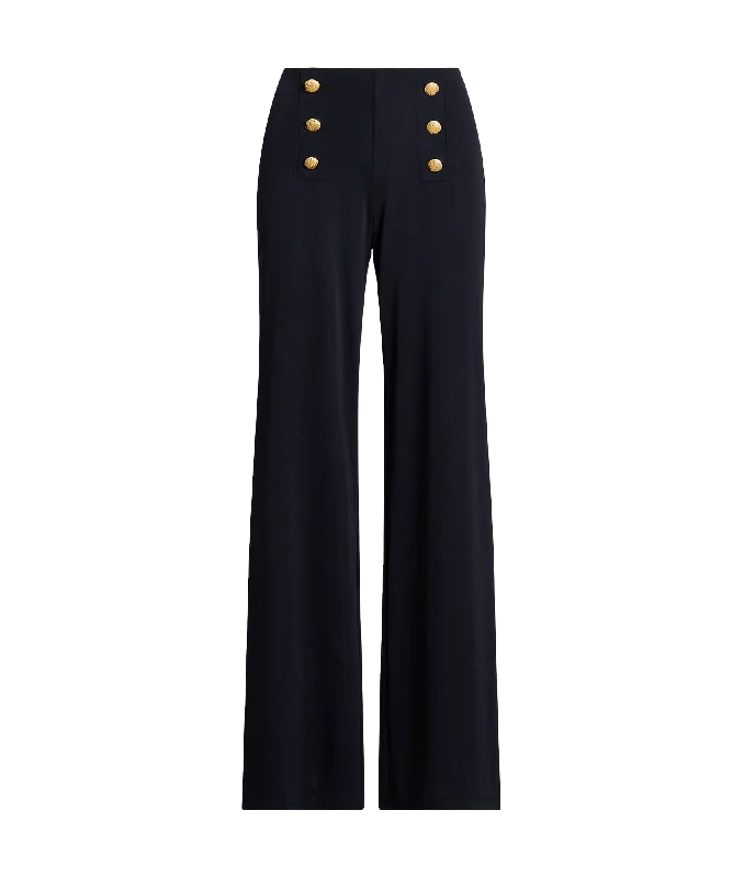 Stretch Jersey Wide-leg Pant - Navy