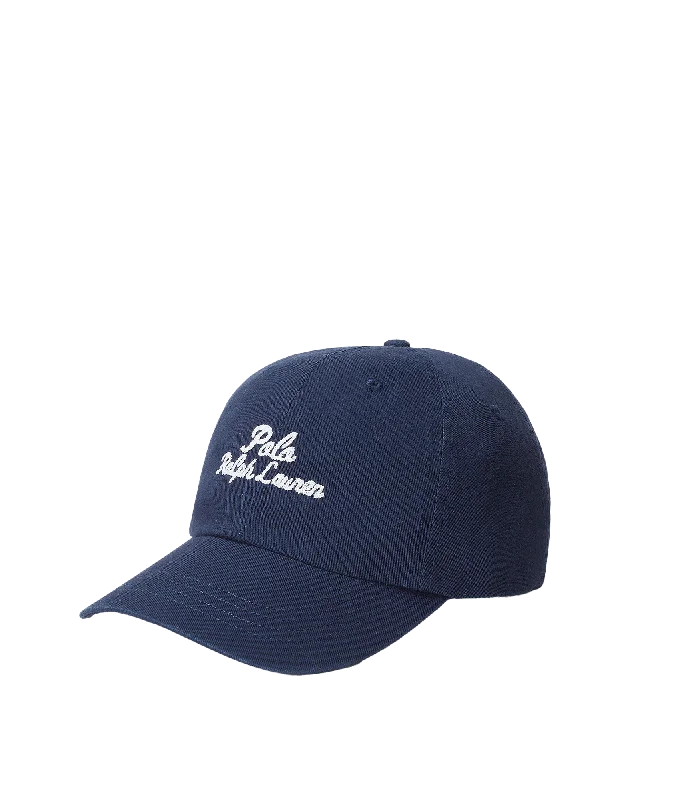 Embroidered Logo Cotton Twill Ball Cap - Navy