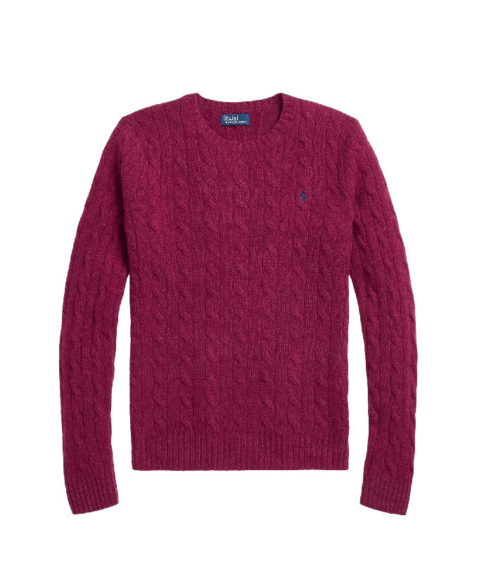 Cable-knit Wool-cashmere Sweater - Purple