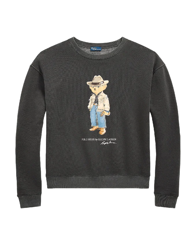 Polo Bear Fleece Crewneck - Black