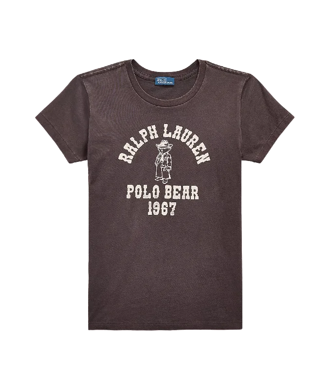 Polo Bear Logo Cotton Jersey Tee - Black