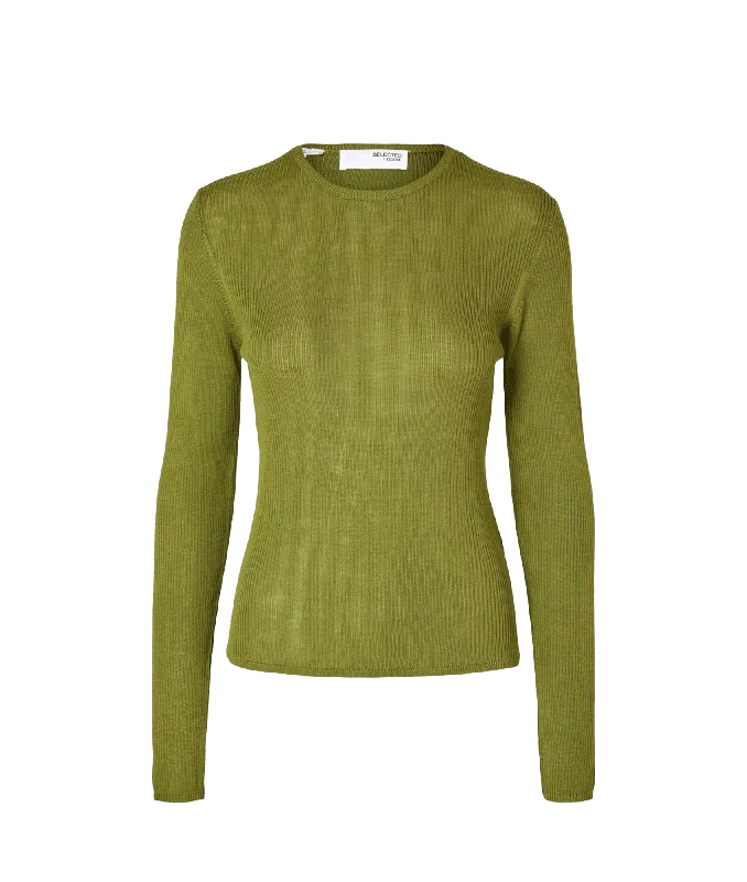 Long Sleeve Knitted Top - Green